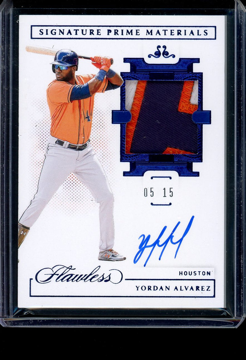 Yordan Alvarez - 2021 Panini Flawless - Signature Prime Materials Sapphire - 05/15