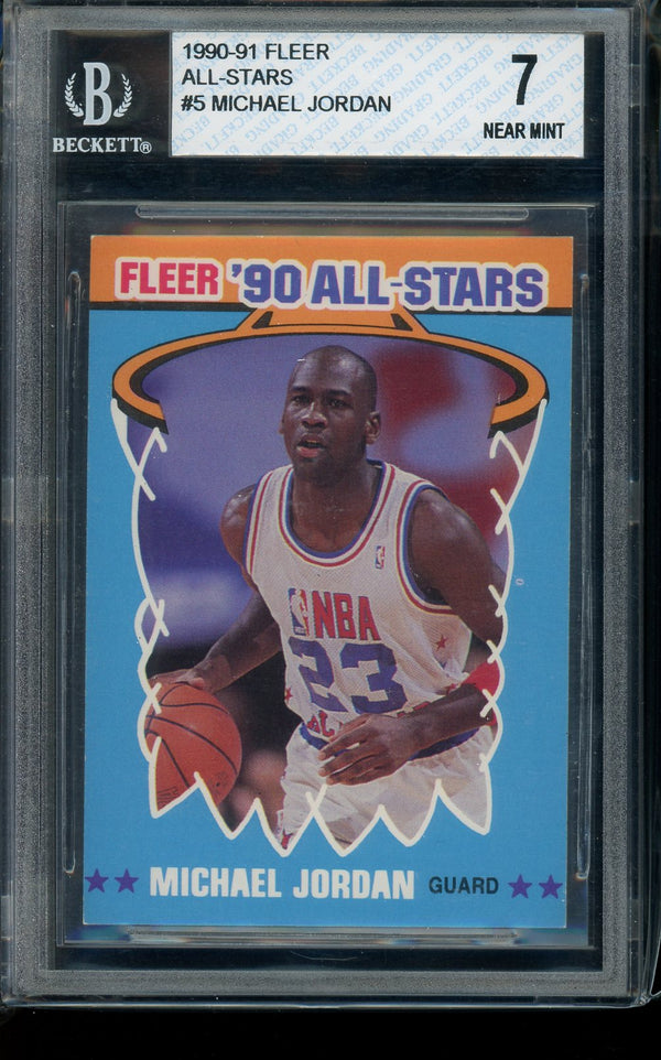 Michael Jordan - 1990 Fleer All Star Sticker #5 - BGS 7