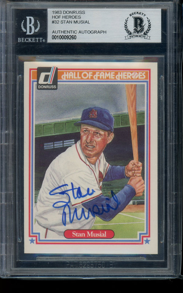 Stan Musial - 1983 Donruss HOF Heroes #32 - AUTO - BGS Authentic