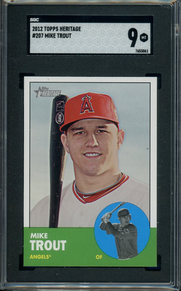 Mike Trout - 2012 Topps Heritage #207 - SGC 9