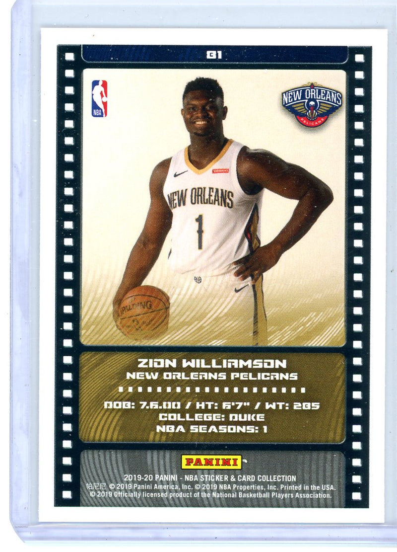 Zion Williamson - 2019-20 NBA Sticker & Card Collection