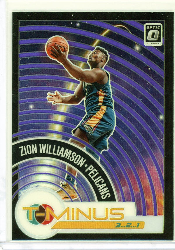 Zion Williamson - 2020-21 Donruss Optic #8 - Purple Prizm T Minus