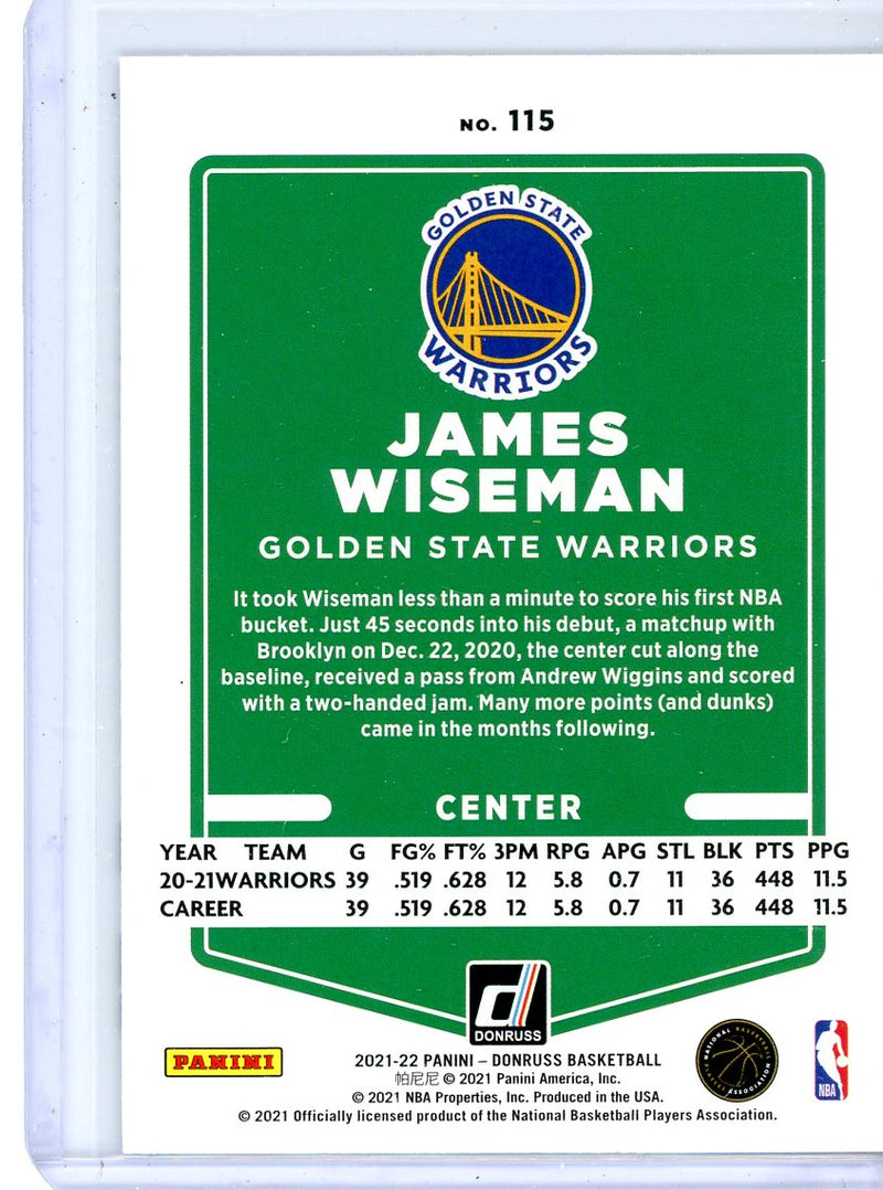 James Wiseman - 2021-22 Donruss