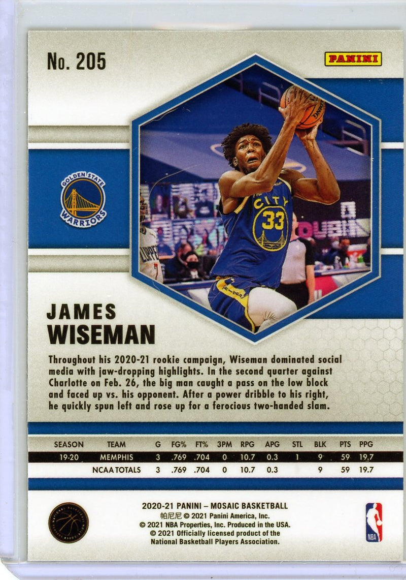 James Wiseman 2021-22 Hoops #58 Basketball Card