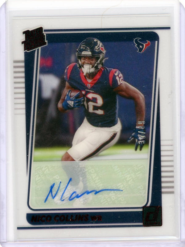 Nico Collins - 2021 Clearly Donruss #80 - Autograph Rated Rookie Card