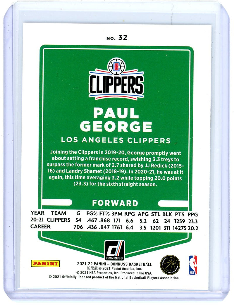 Paul George - 2021-22 Donruss