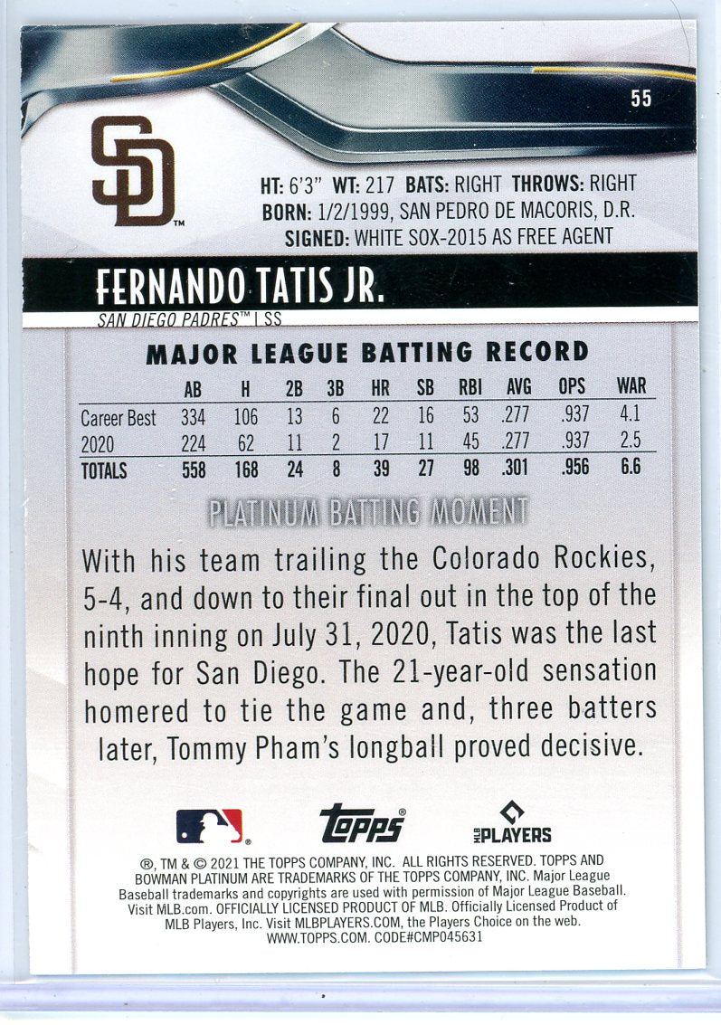 Fernando Tatis Jr - 2021 Bowman Platinum