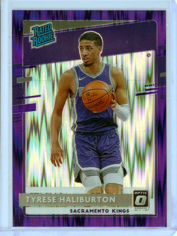 Tyrese Haliburton - 2020-21 Donruss Optic #162 - Purple Shock Prizm RC