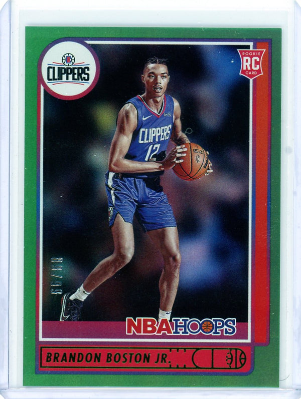 Brandon Boston Jr - 2021-22 NBA Hoops #233 - Green Foil Rookie Card Numbered 89/99