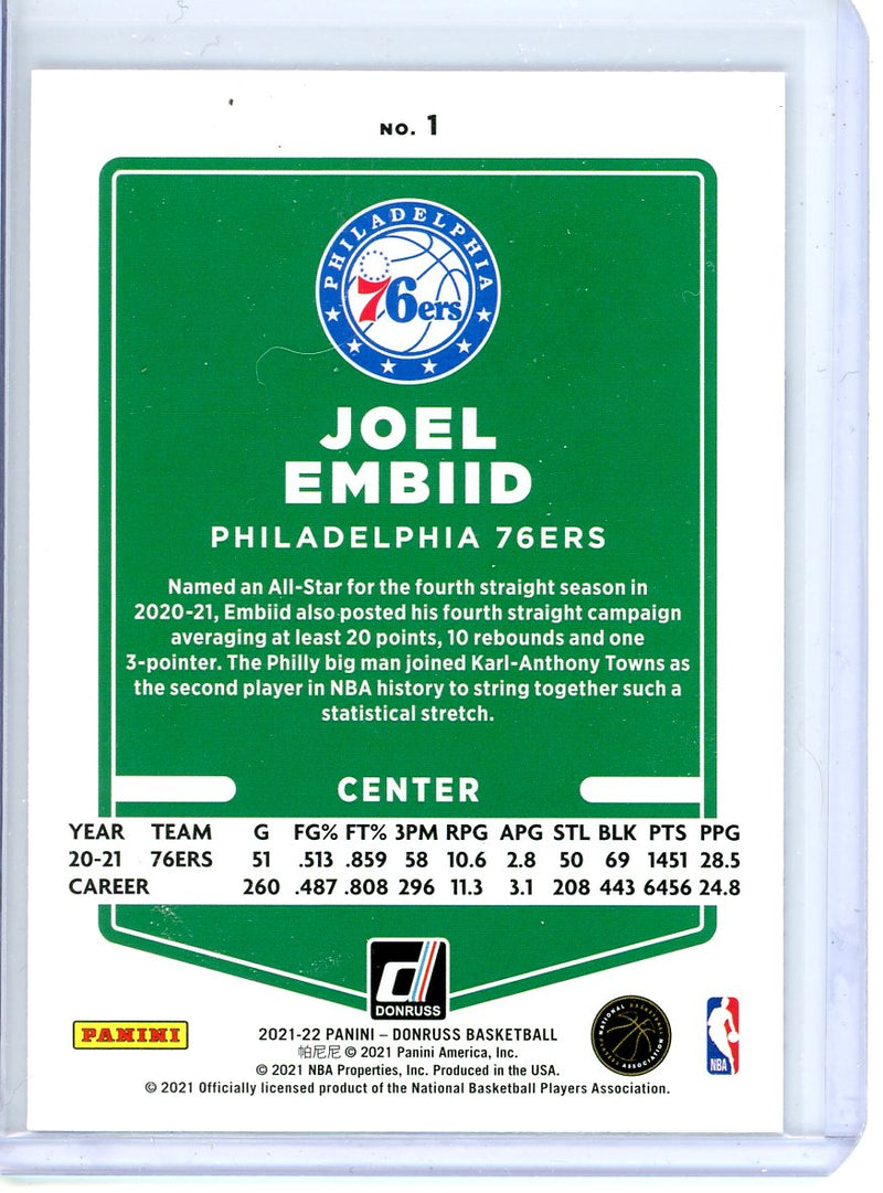 Joel Embiid - 2021-22 Donruss