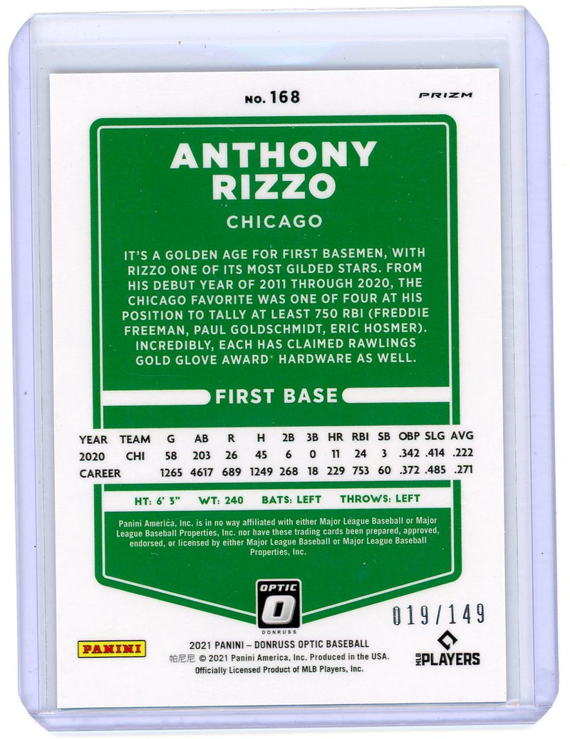 Anthony Rizzo - 2021 Donruss Optic