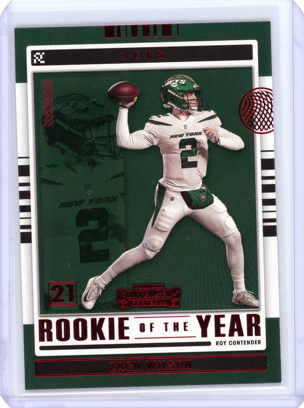 Zach Wilson - 2021 Contenders #ROY-ZWI - Rookie of the year Red Foil
