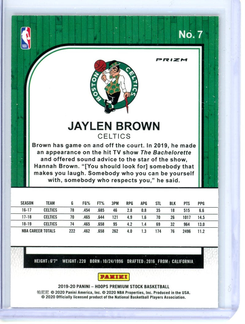 Jaylen Brown - 2019-20 NBA Hoops Premium Stock