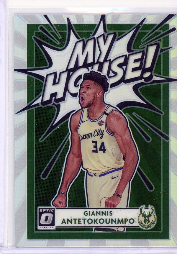 Giannis Antetokounmpo - 2020-21 Donruss Optic #2 - Prizm My House